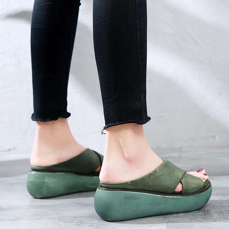 Summer Cross Strap Wedge Slippers