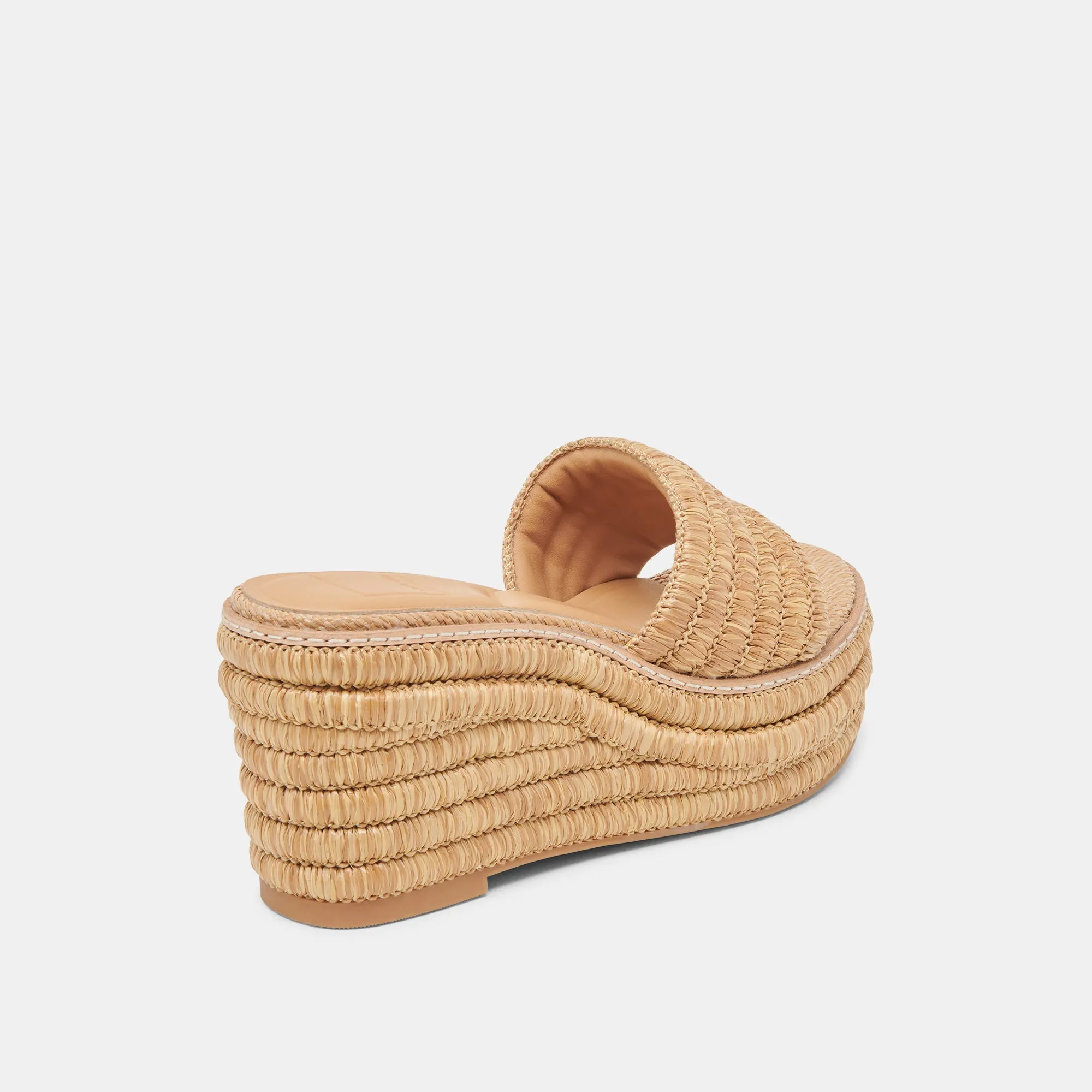 THRONE WEDGES LT NATURAL RAFFIA