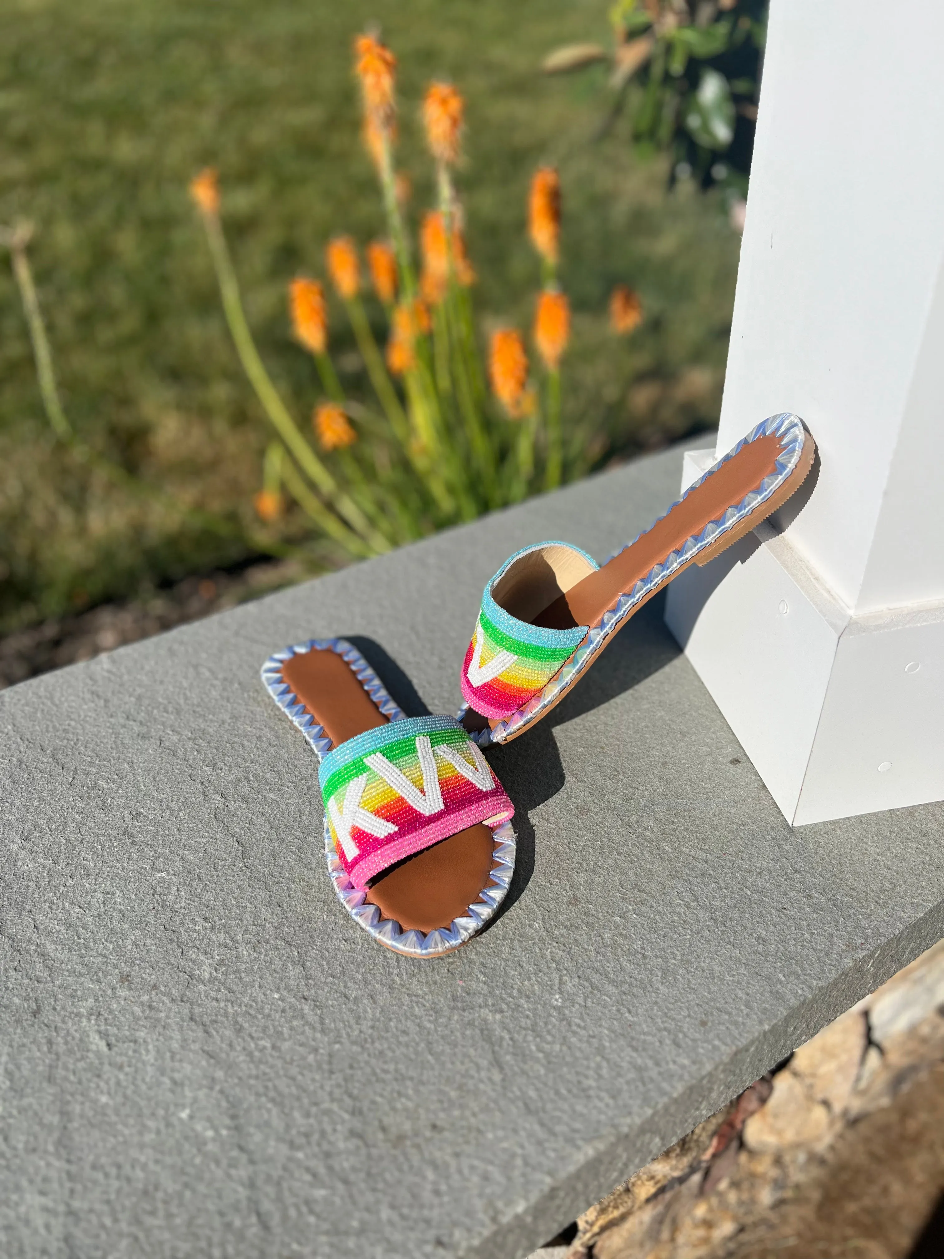 Tiana Designs Women's Rainbow Slides