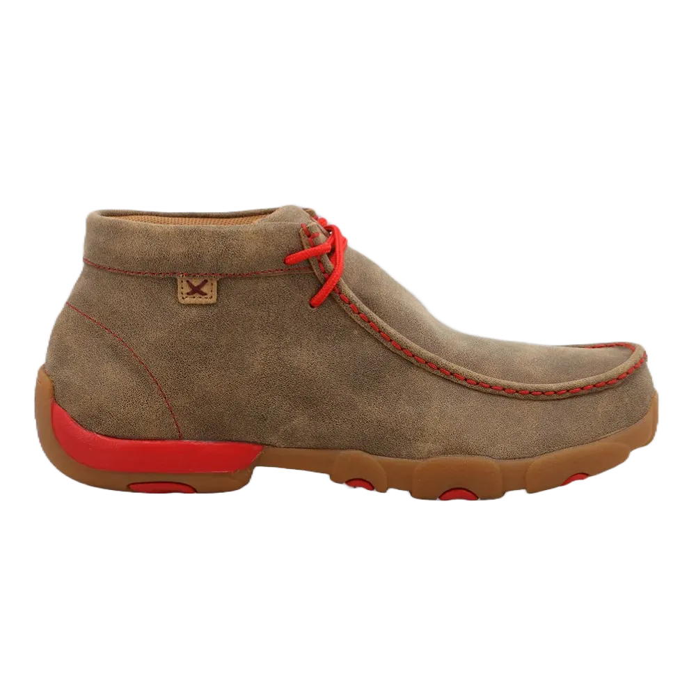 Twisted X Men's Chukka Brown & Red Driving Moc Shoe MDM0036