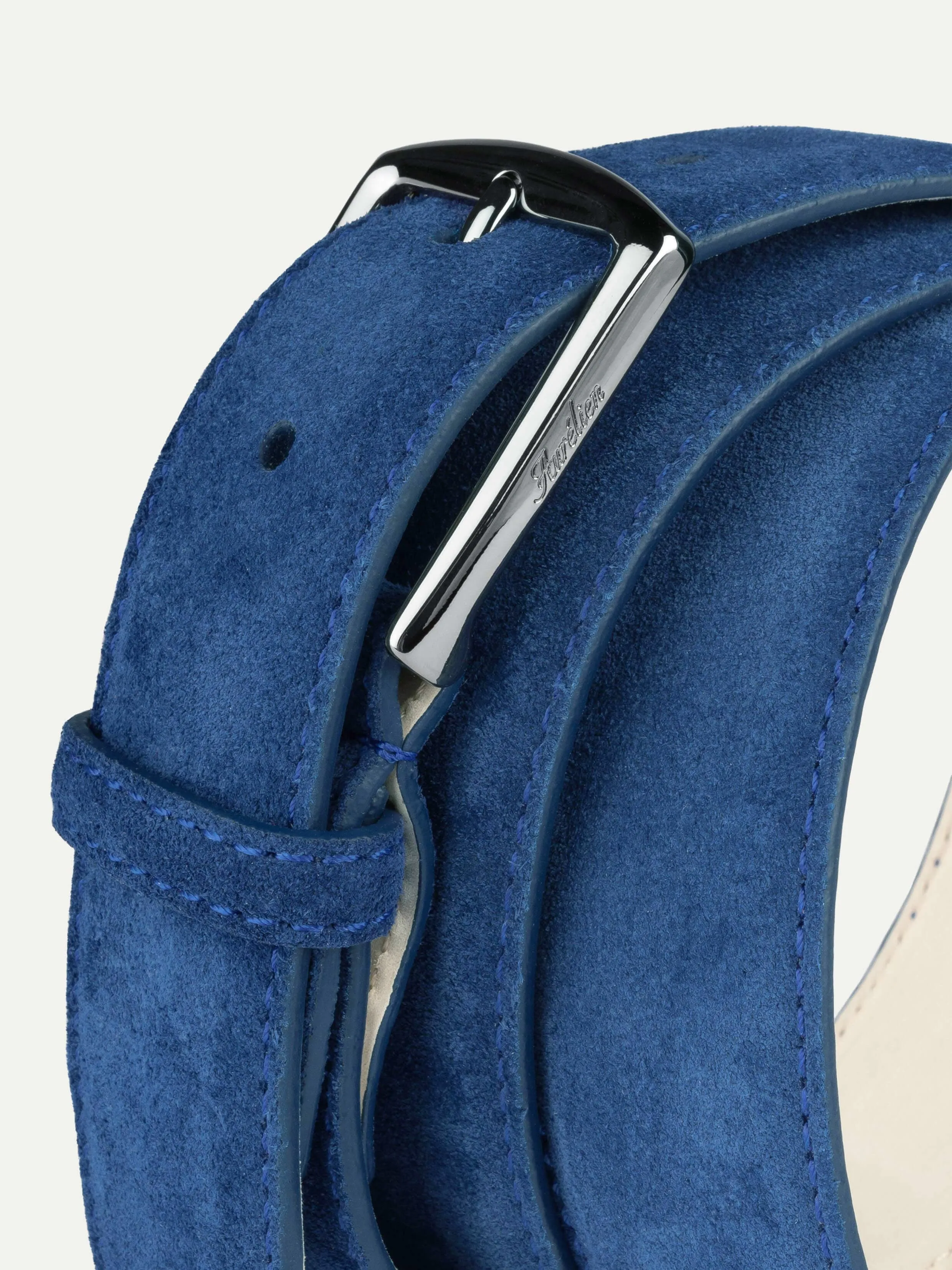 Ultramarine Suede Leather Belt