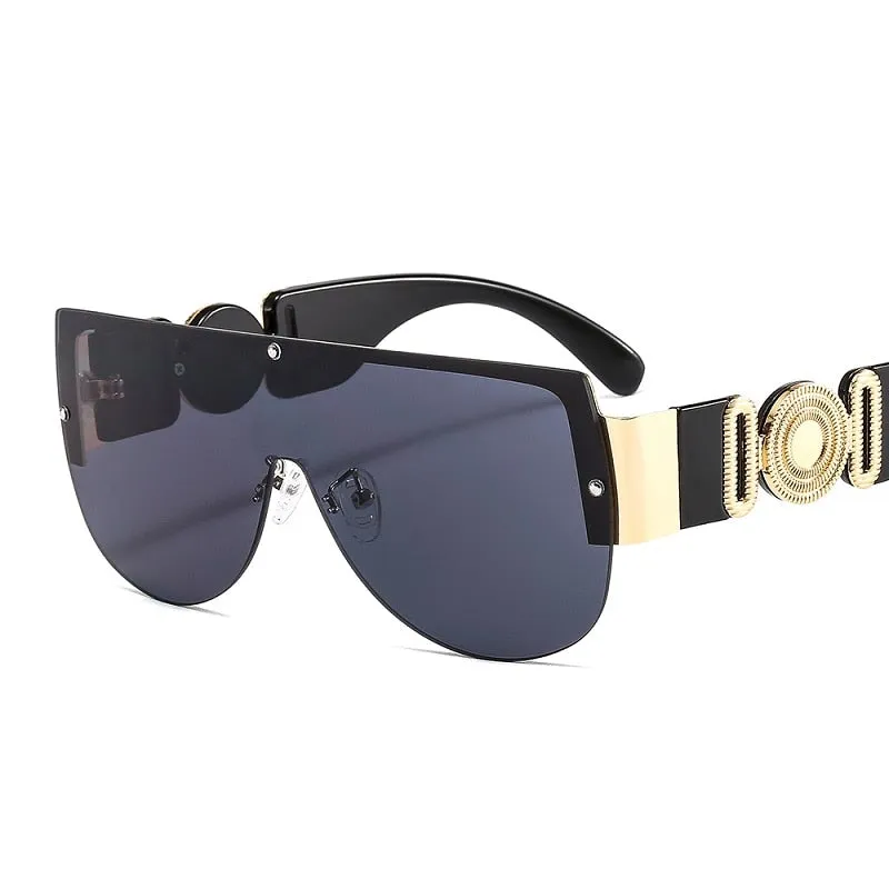 Unisex's Fashion Leopard Luxury Gradients Shield Goggle Sunglasses