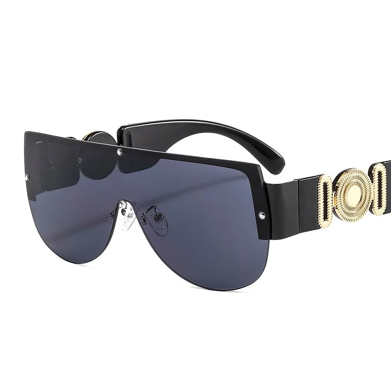 Unisex's Fashion Leopard Luxury Gradients Shield Goggle Sunglasses