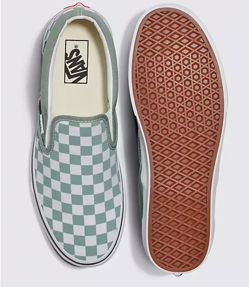 VANS Checkerboard Slip-On sneaker-Iceberg Green