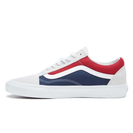 VANS Old Skool Retro Block White Red Dress Blue Sneakers