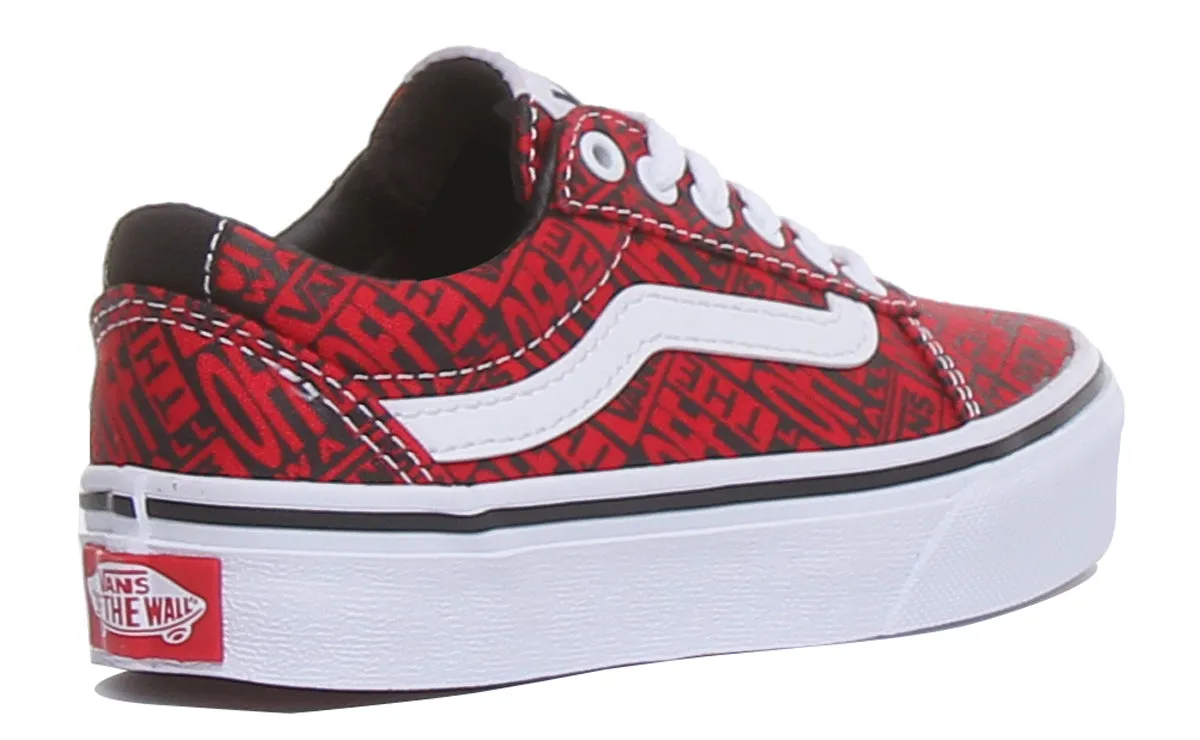 Vans Ward In Red White For Kids