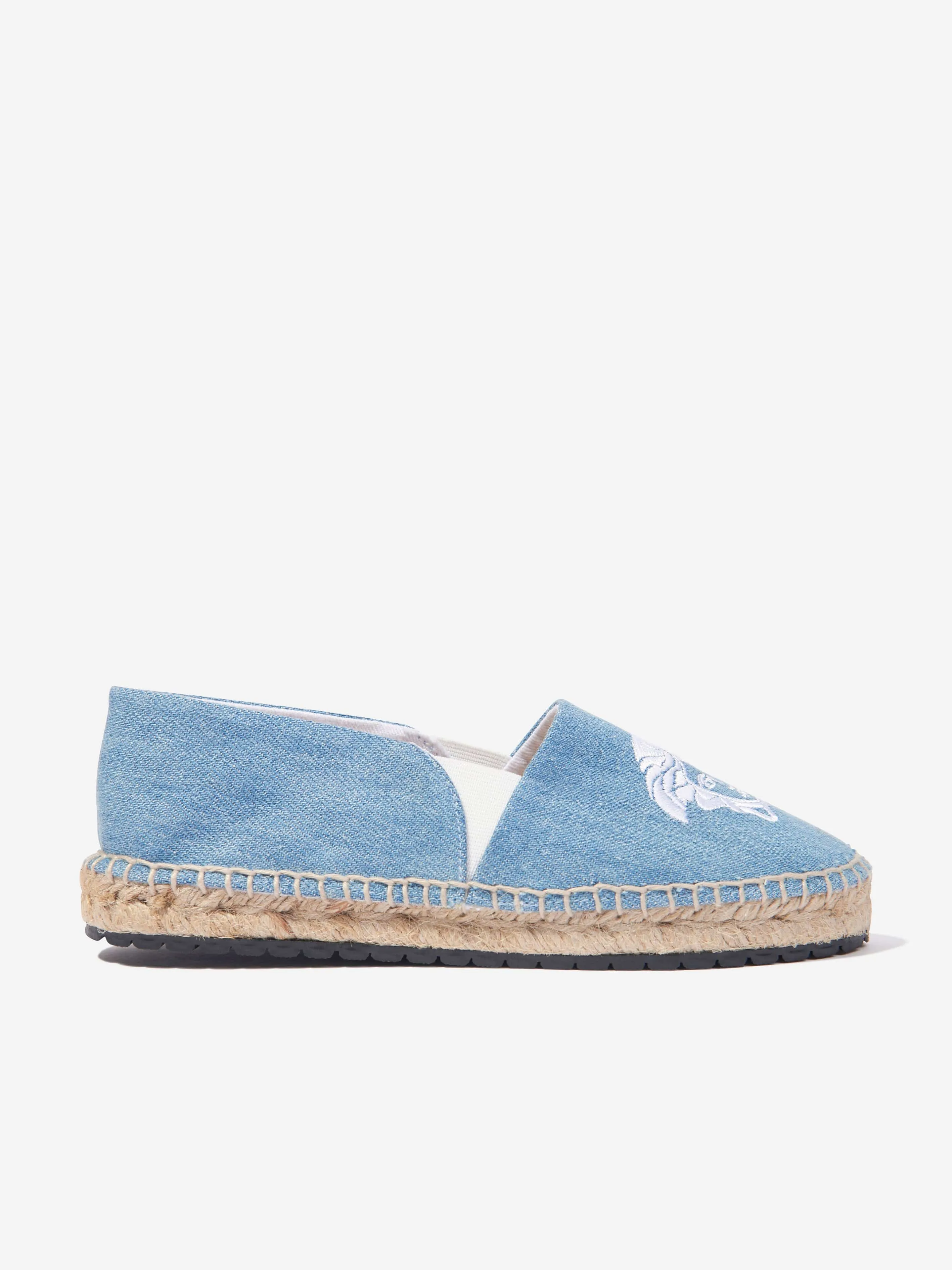 Versace Kids Denim Medusa Espadrilles in Blue