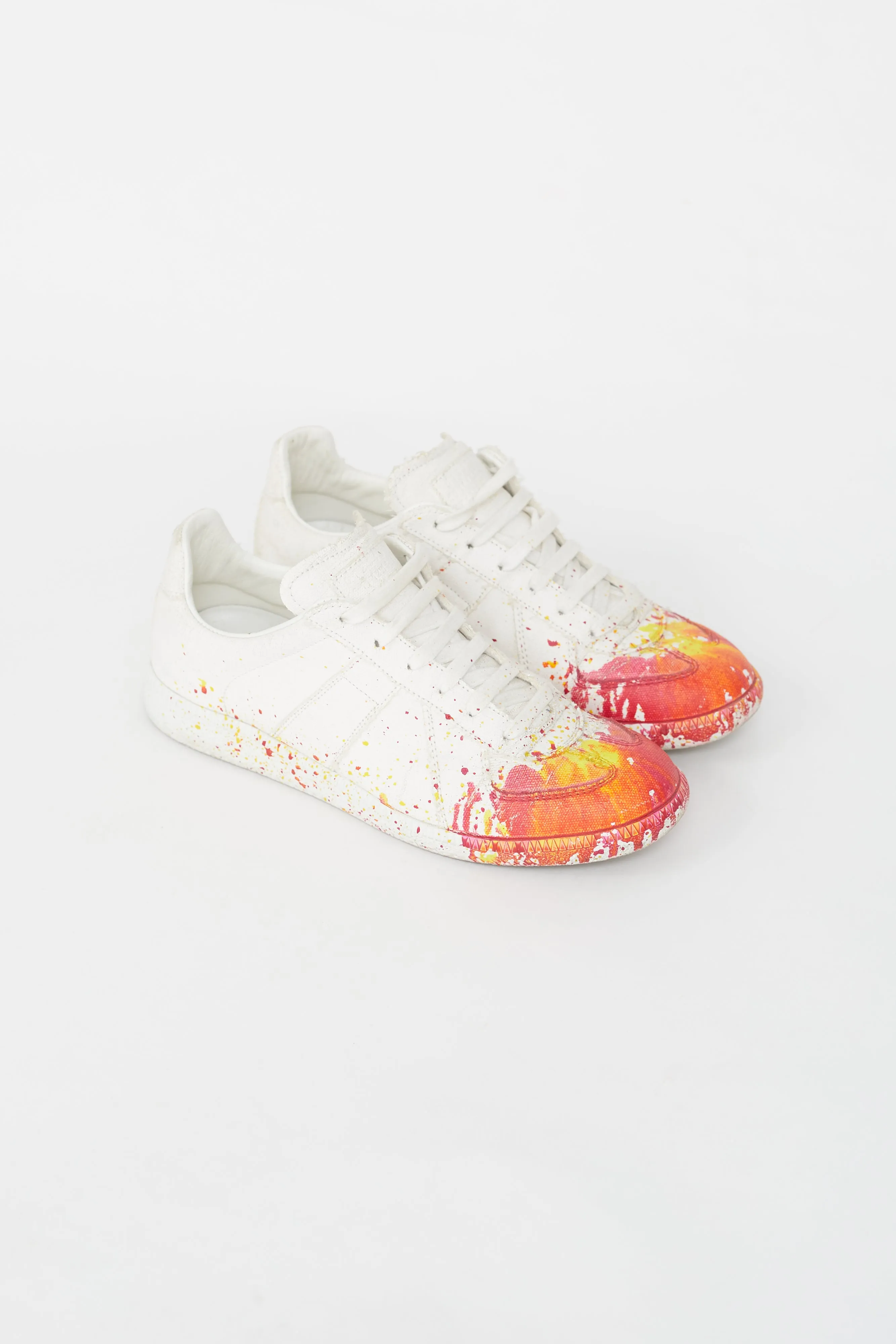 White and Multi Replica Canvas Sneakers