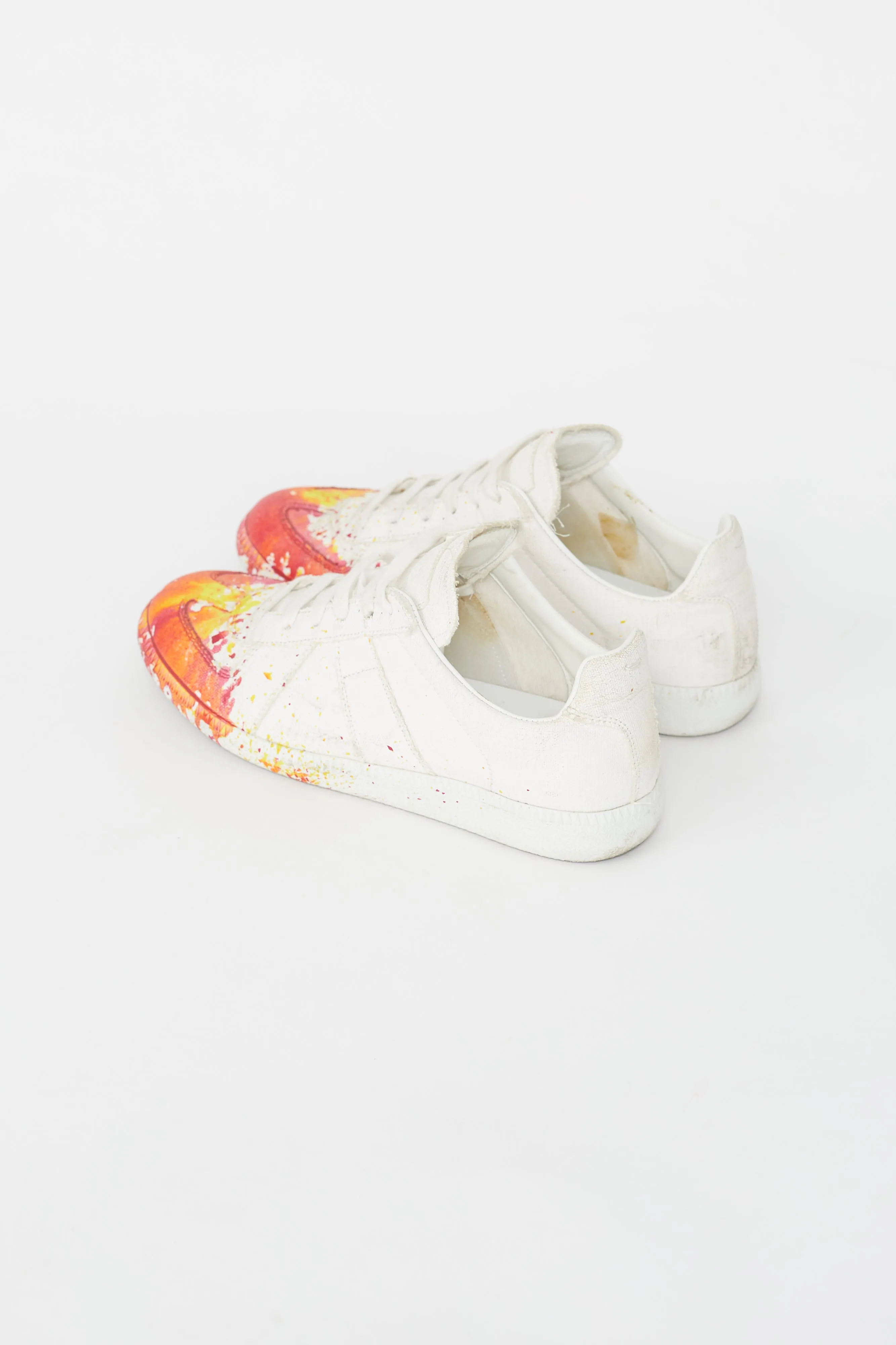 White and Multi Replica Canvas Sneakers