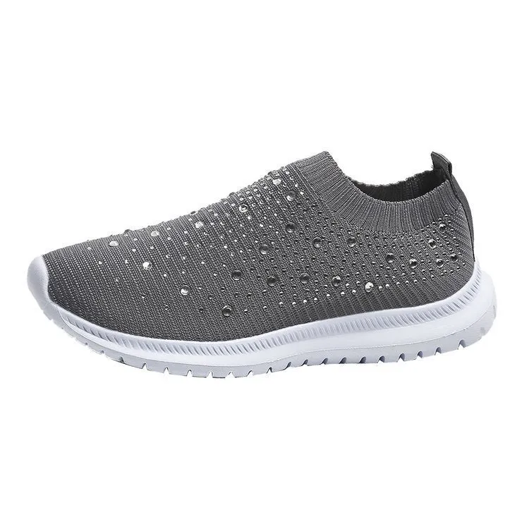 Women Rhinestone Sneakers Soft Breathable Sock Sneakers