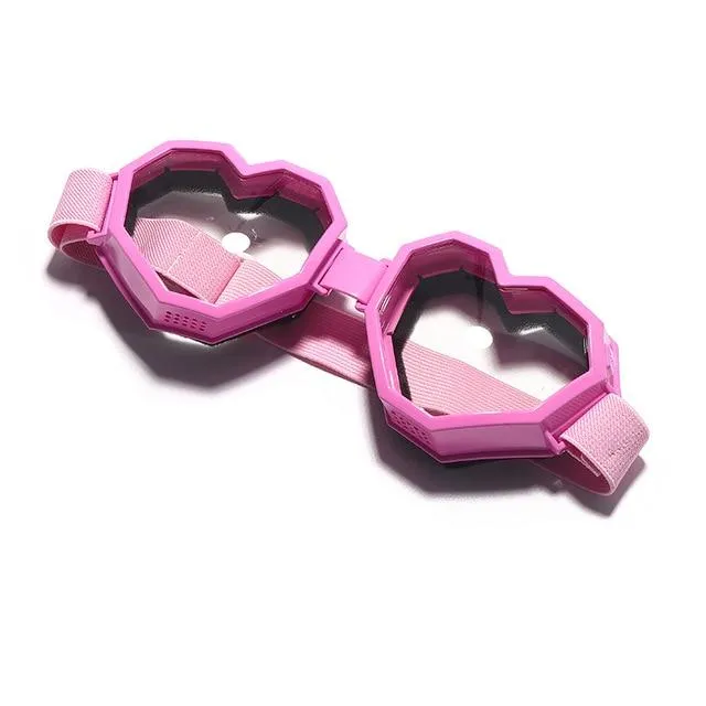 Women's Gradient UV400 Heart-Shaped One Piece Oversized Goggle Sunglasses