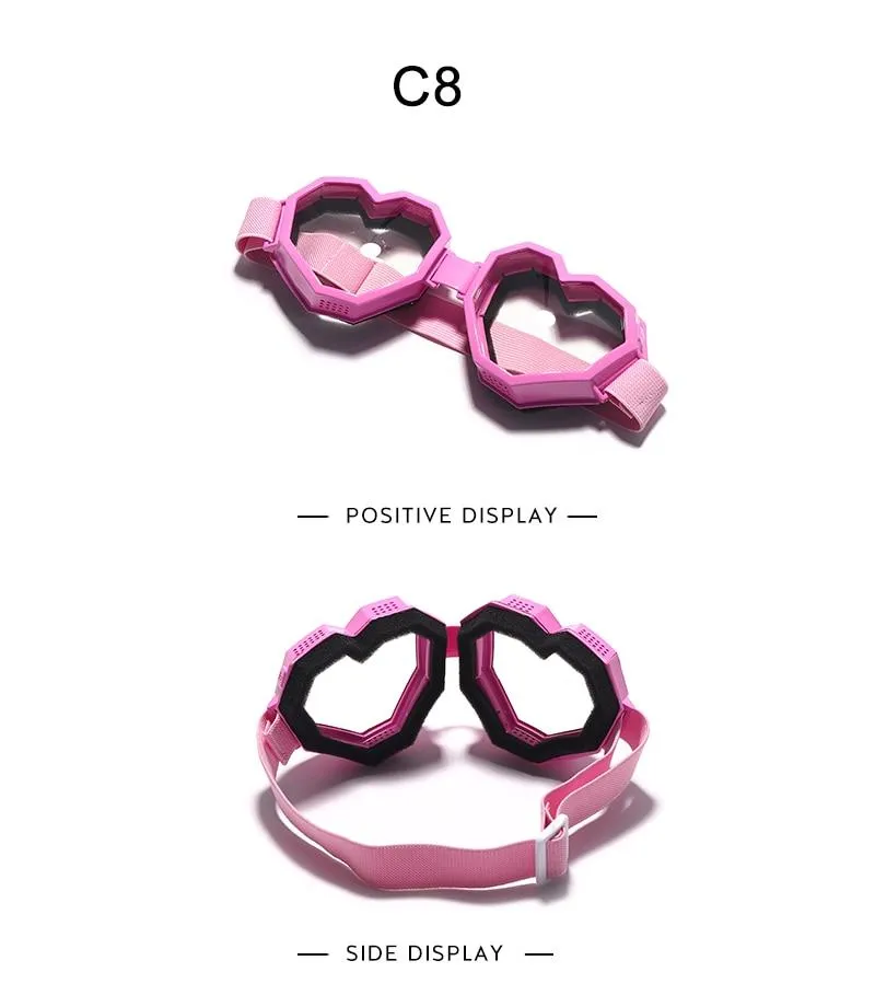 Women's Gradient UV400 Heart-Shaped One Piece Oversized Goggle Sunglasses