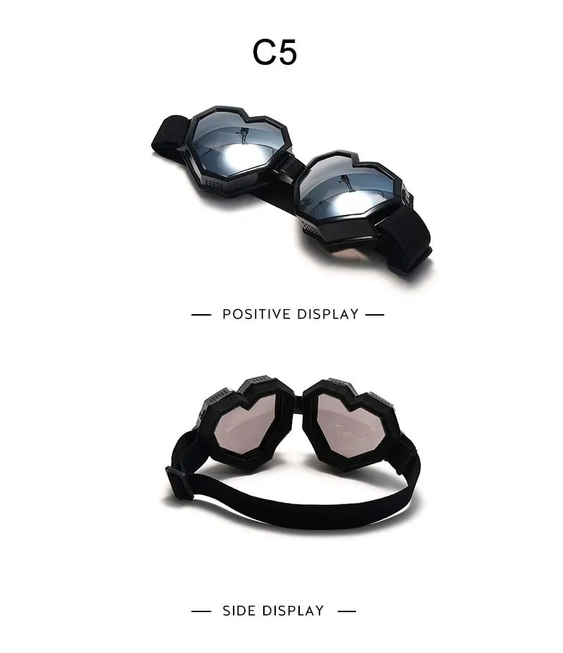 Women's Gradient UV400 Heart-Shaped One Piece Oversized Goggle Sunglasses