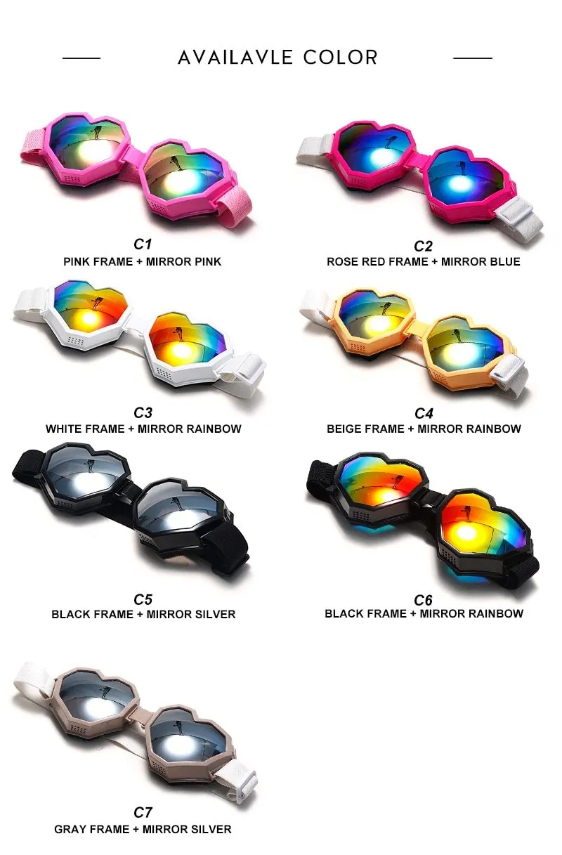 Women's Gradient UV400 Heart-Shaped One Piece Oversized Goggle Sunglasses