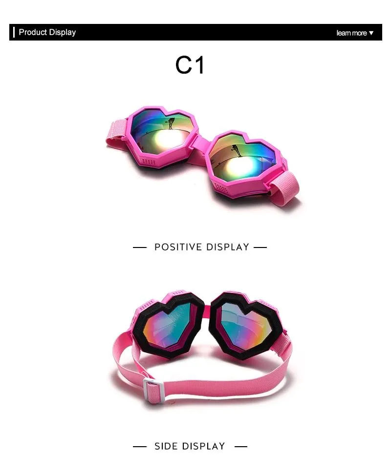 Women's Gradient UV400 Heart-Shaped One Piece Oversized Goggle Sunglasses