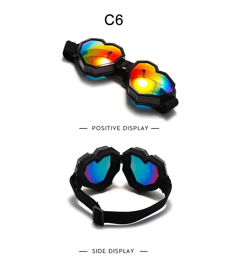 Women's Gradient UV400 Heart-Shaped One Piece Oversized Goggle Sunglasses