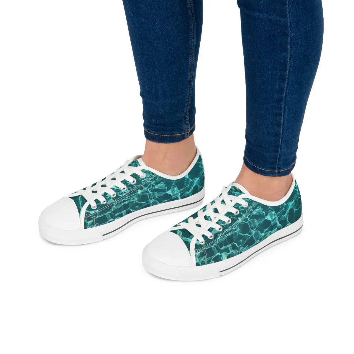 Women's Low Top Sneakers Turquoise color design