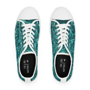 Women's Low Top Sneakers Turquoise color design