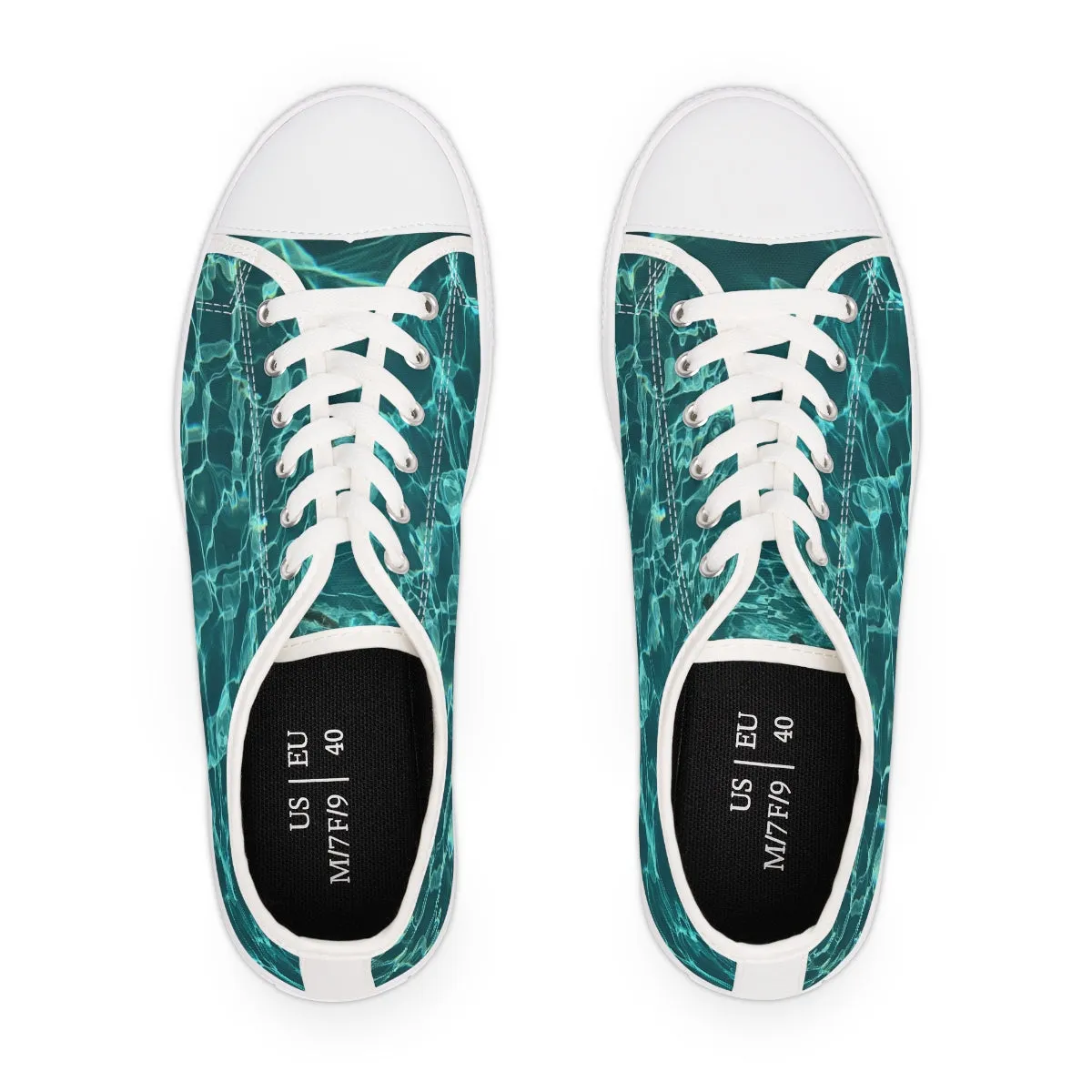 Women's Low Top Sneakers Turquoise color design