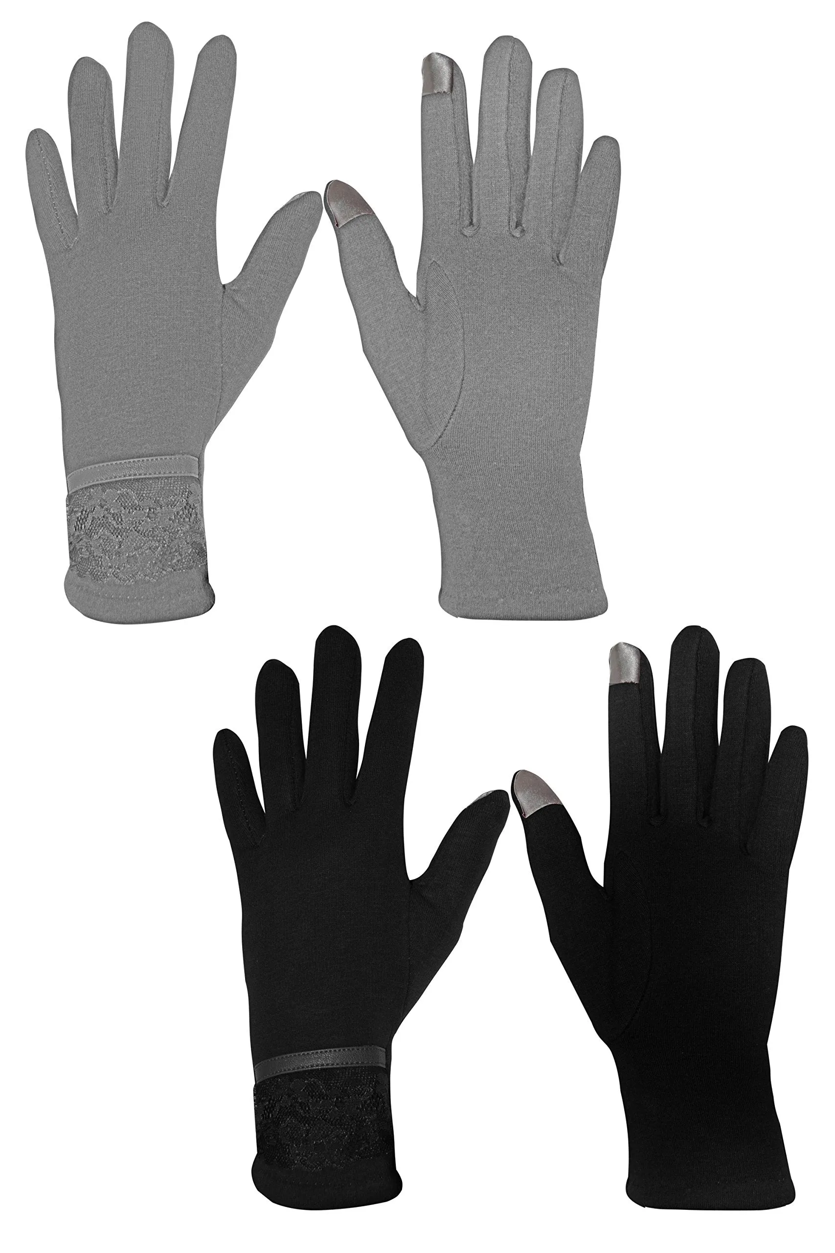 Womens Touch Screen Fleece Lined Assorted Winter Warm Gloves