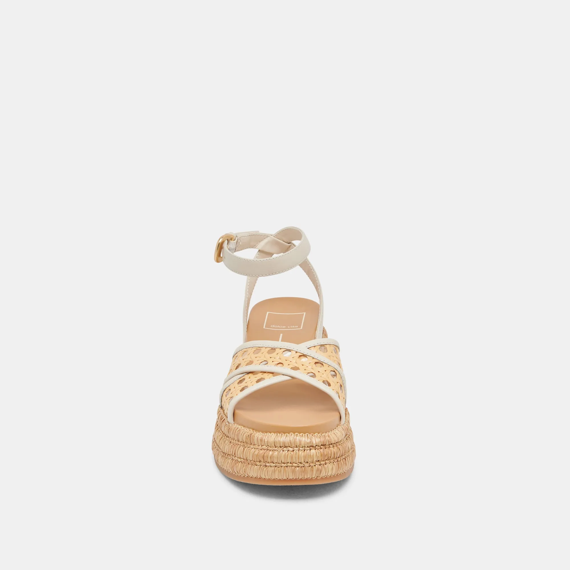 WRILEY SANDALS CREME WOVEN RAFFIA