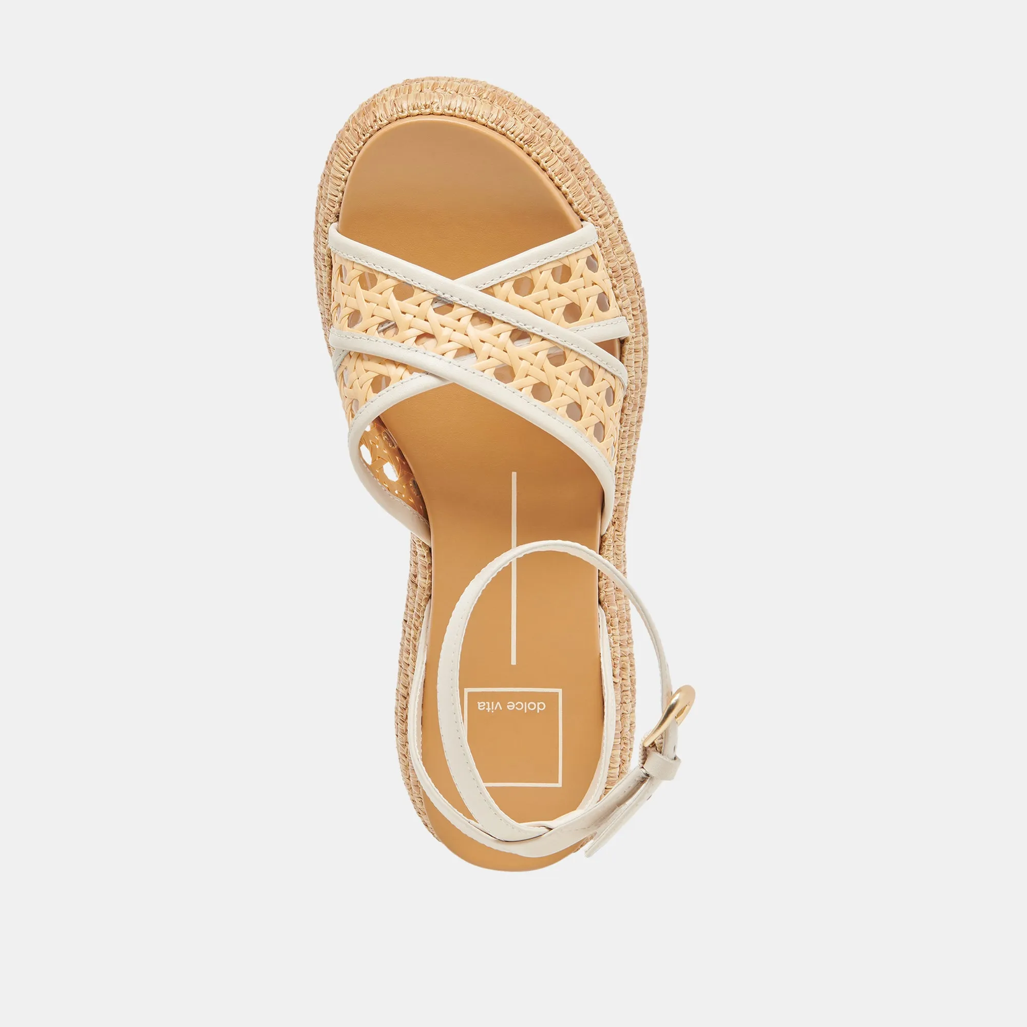 WRILEY SANDALS CREME WOVEN RAFFIA