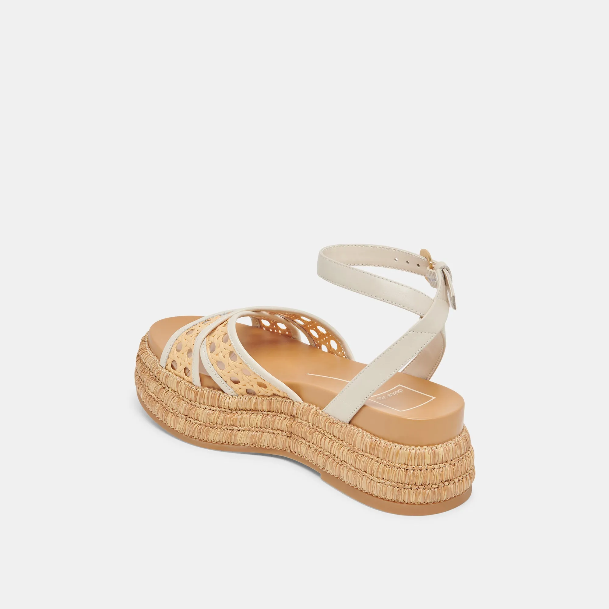 WRILEY SANDALS CREME WOVEN RAFFIA