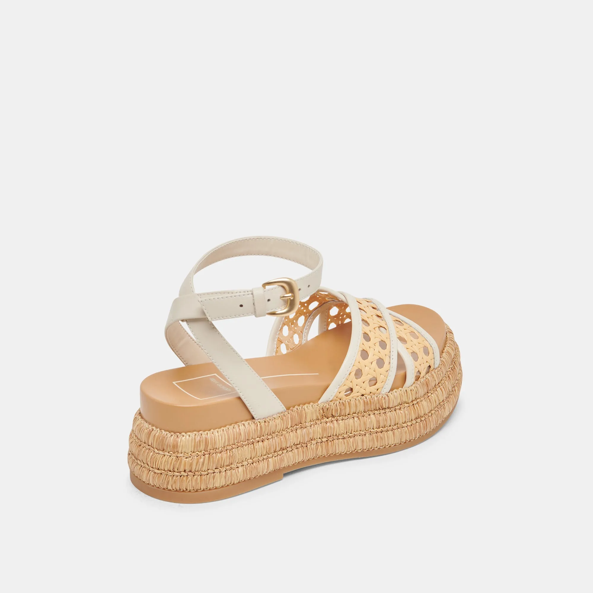 WRILEY SANDALS CREME WOVEN RAFFIA