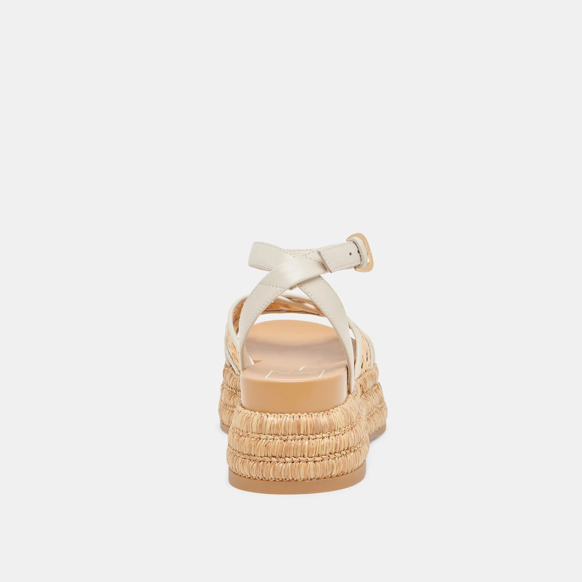 WRILEY SANDALS CREME WOVEN RAFFIA