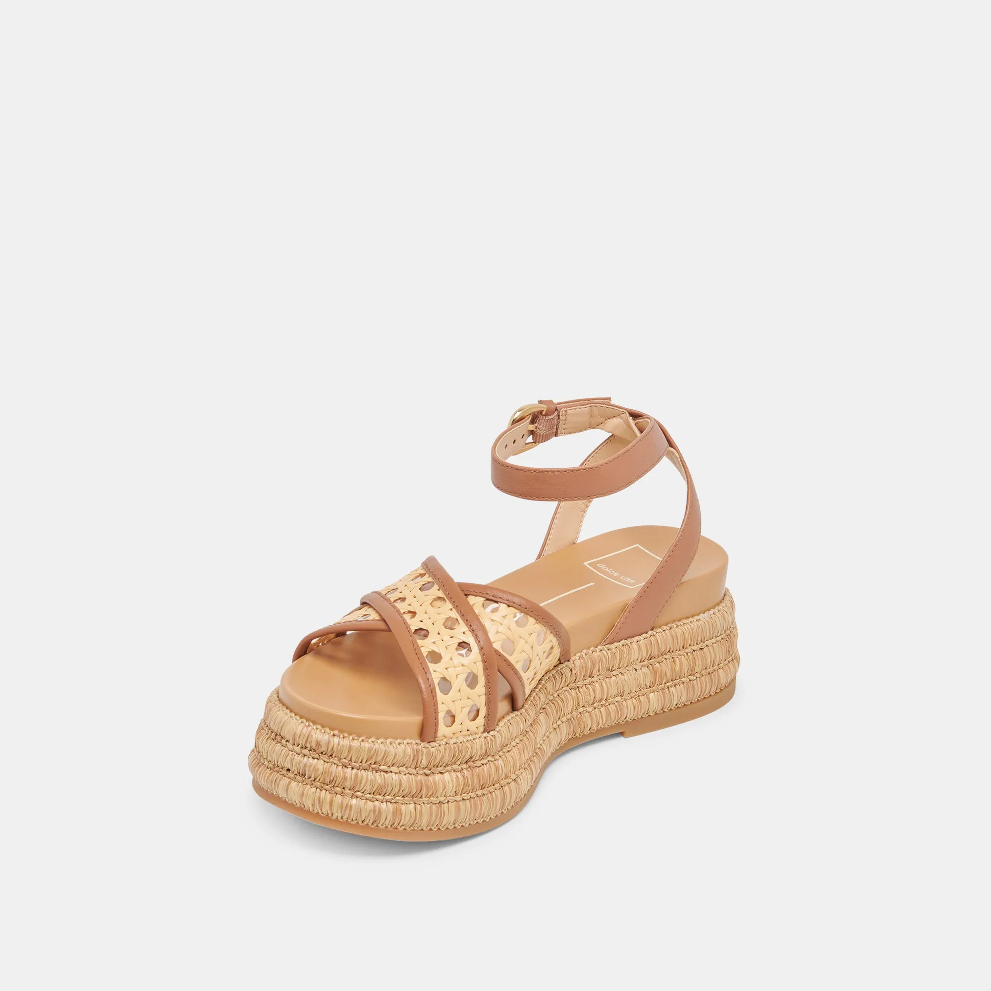 WRILEY SANDALS SADDLE WOVEN RAFFIA