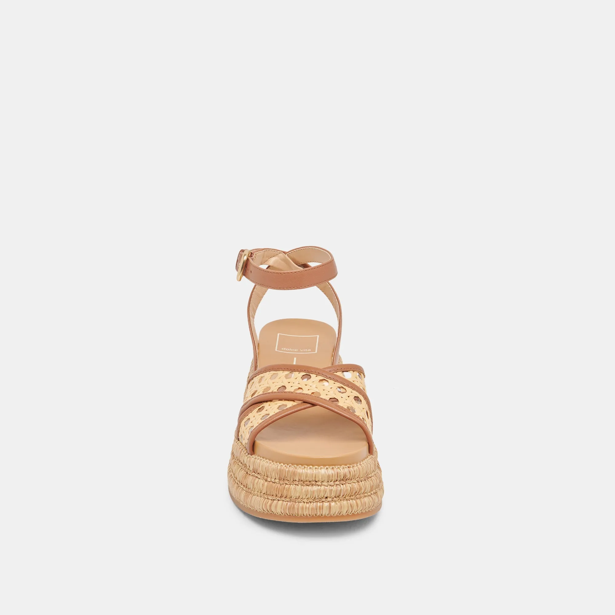 WRILEY SANDALS SADDLE WOVEN RAFFIA