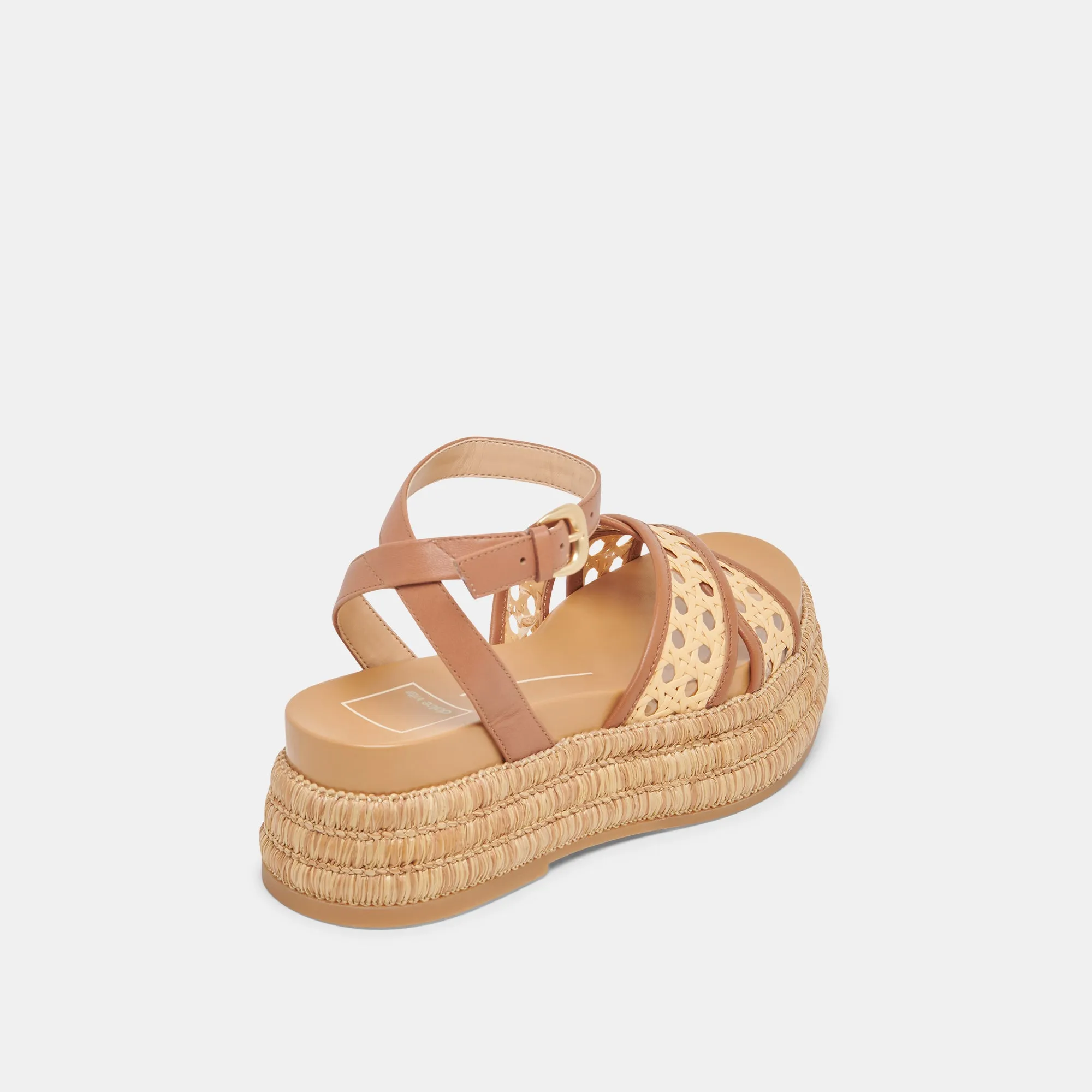 WRILEY SANDALS SADDLE WOVEN RAFFIA