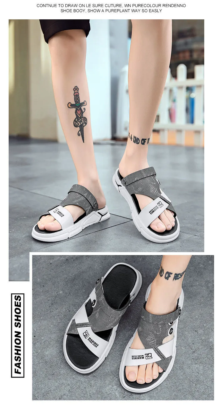 xiangtuibao Men Sandals leather  new Summer fashion Beach Sandals luxury brand designer Casual Driving shoes Outside Slippers