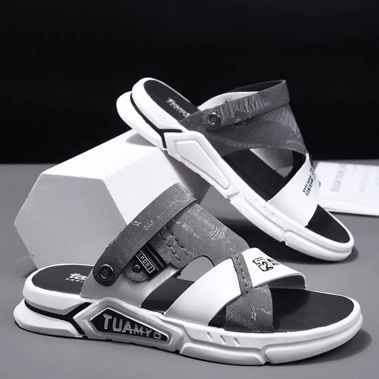 xiangtuibao Men Sandals leather  new Summer fashion Beach Sandals luxury brand designer Casual Driving shoes Outside Slippers