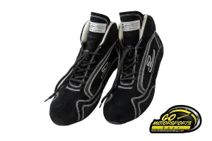 Zamp ZR-30 Driving Shoe (SFI 3.3/5, Mid-Top, Suede Outer, Rubber Sole, Fire Retardant NMX Inner, Black)