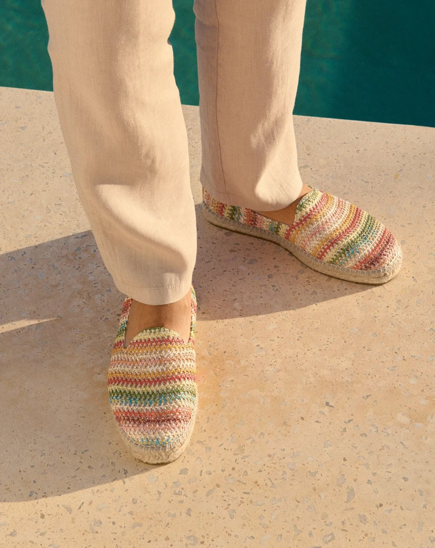 Zig Zag Raffia Espadrilles - Z33C0 - Yucatán Green Red Mix