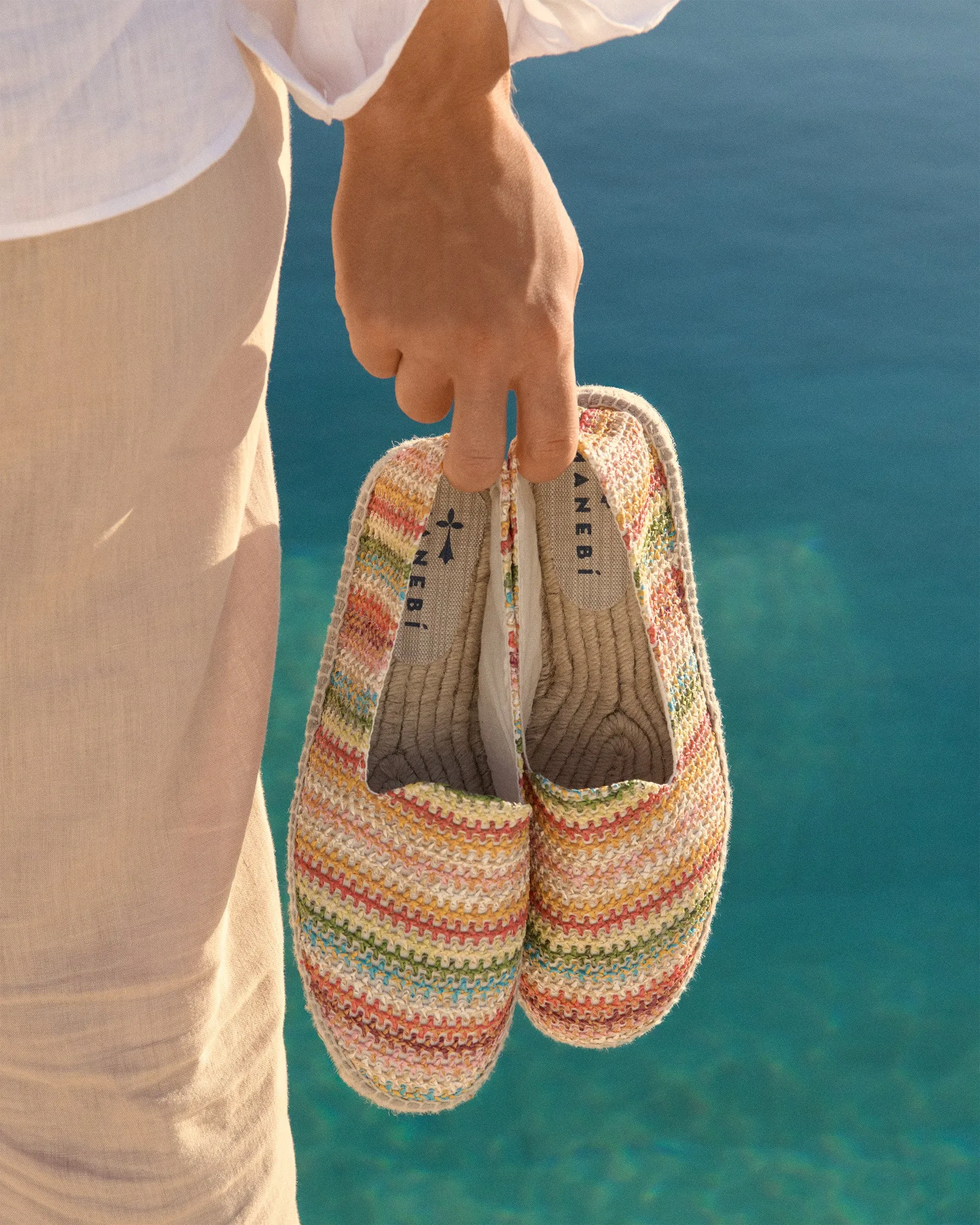 Zig Zag Raffia Espadrilles - Z33C0 - Yucatán Green Red Mix