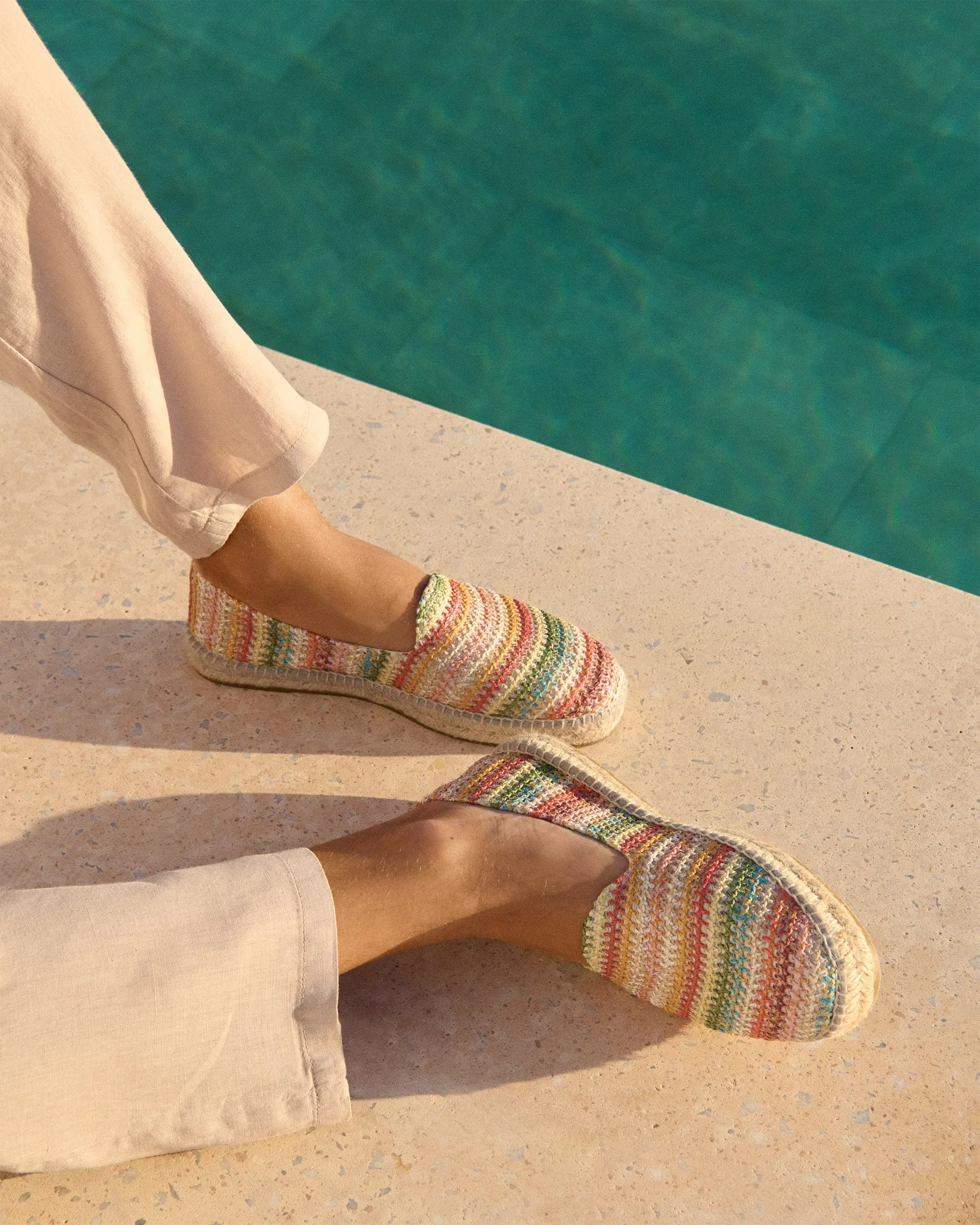 Zig Zag Raffia Espadrilles - Z33C0 - Yucatán Green Red Mix