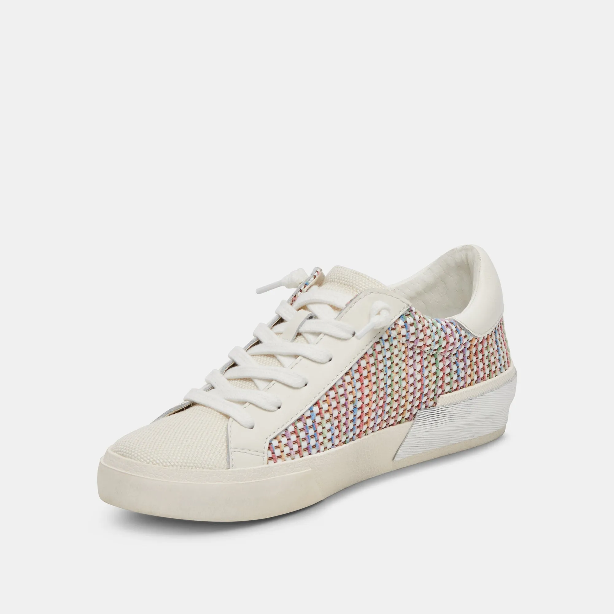 ZINA PRIDE SNEAKERS WHITE MULTI RAFFIA