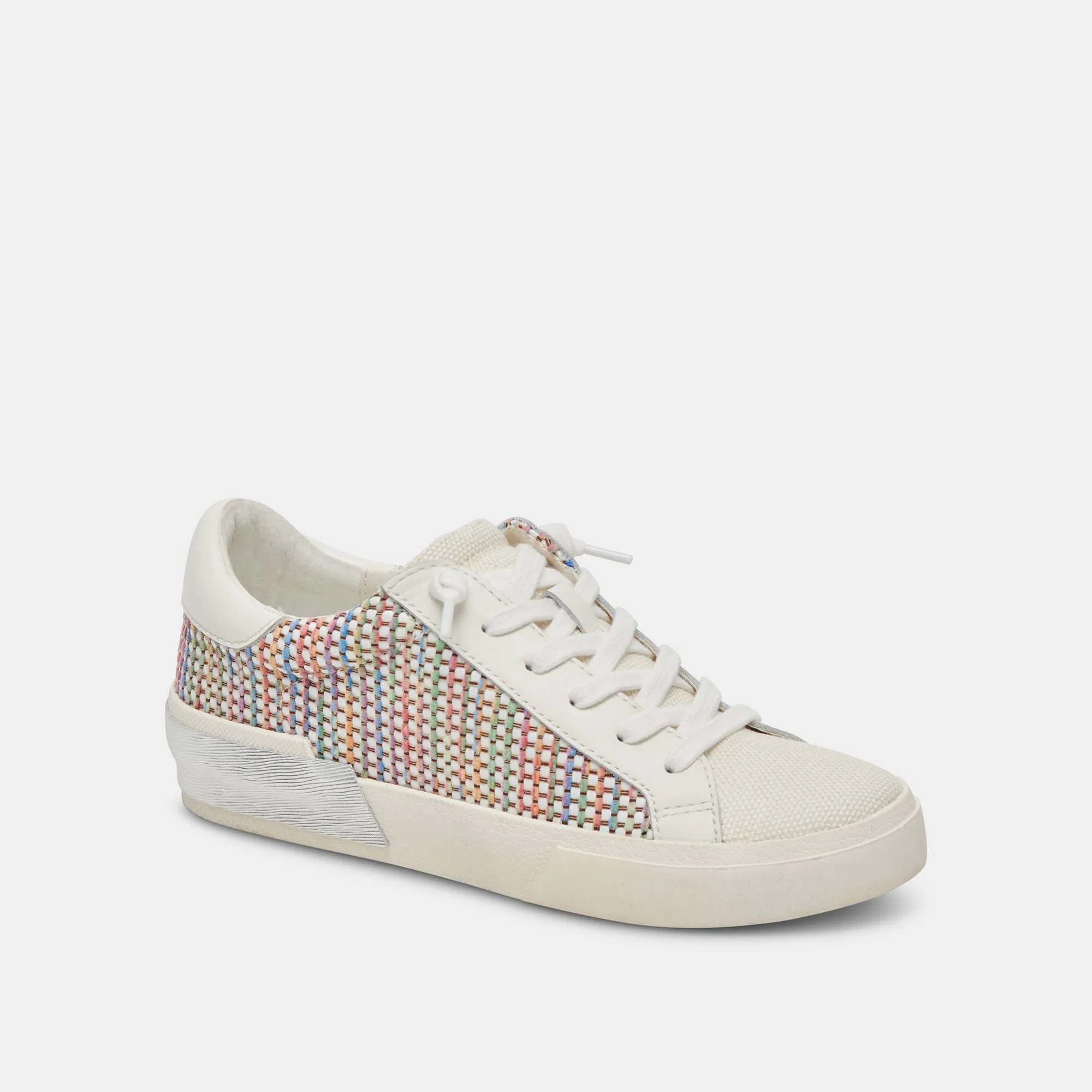 ZINA PRIDE SNEAKERS WHITE MULTI RAFFIA